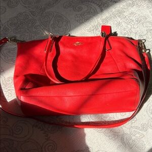 Coach Vibrant Red Leather Shoulder Bag